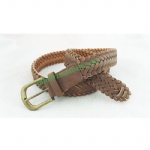 Vintage Brown PU Braided Belt For Women